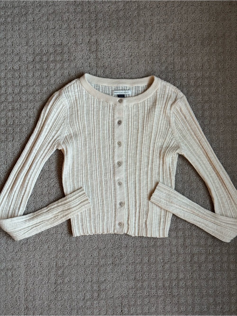 American Eagle Outfitters Ribbed Button-Up Knit Cardigan Top